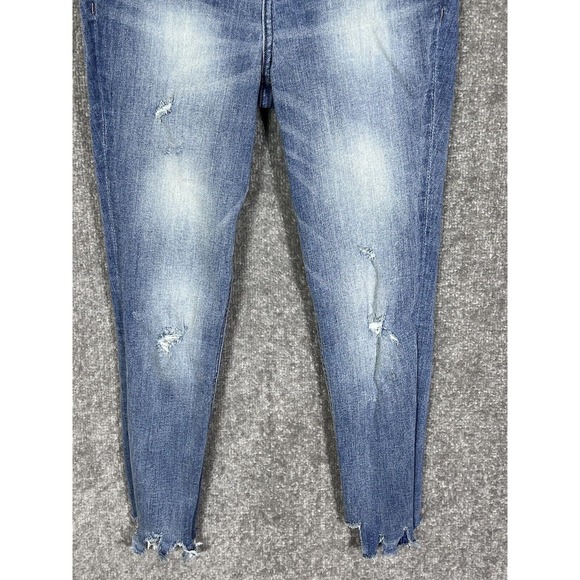 Express Super High Rise Ankle Legging Jeans Womens Size 2S Distressed‎ Raw Hem - Picture 7 of 14